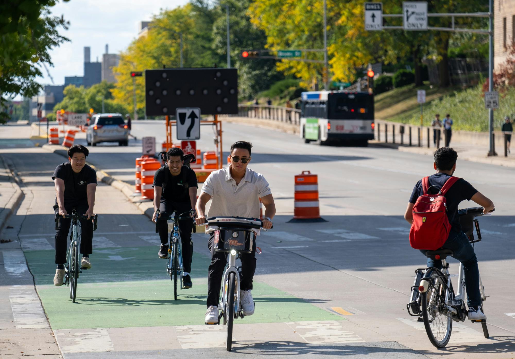 Green painted bike lanes approved for campus intersections The