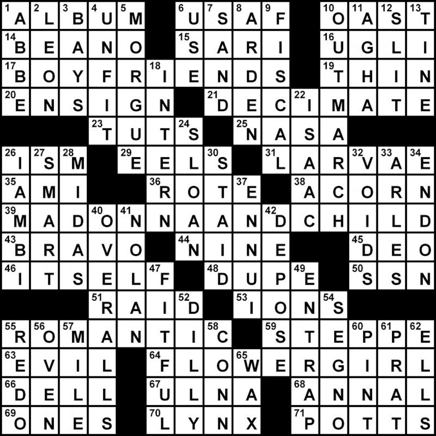 Crossword Solution - 02/23/2012