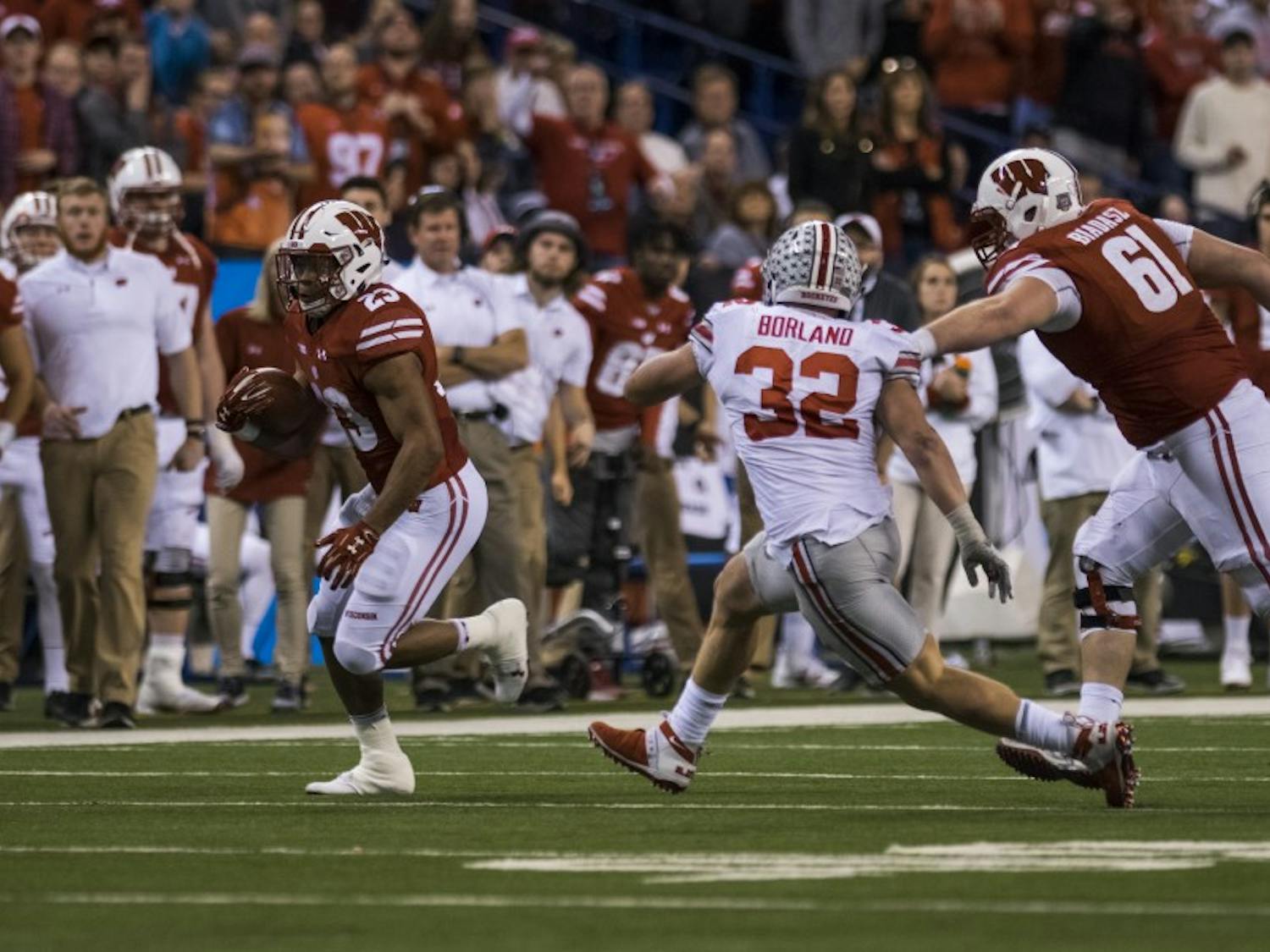Jonathan Taylor ran for only 42 yards in Wisconsin's 27-21 loss to Ohio State.