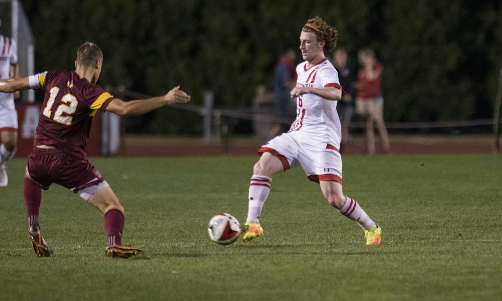 Junior midfielder Mitch Guitar helped guide the Wisconsin Badgers over the Buckeyes in overtime.