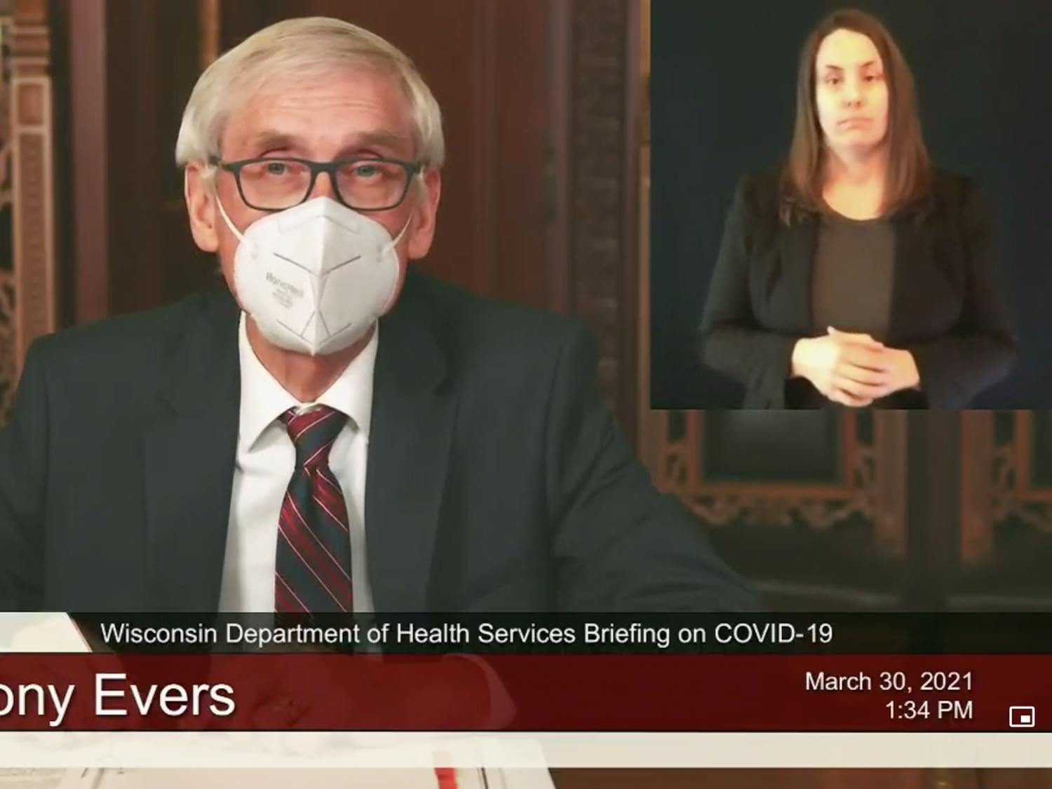 Gov. Tony Evers discusses expanding vaccine eligibility to all Wisconsinites aged 16 and up.&nbsp;