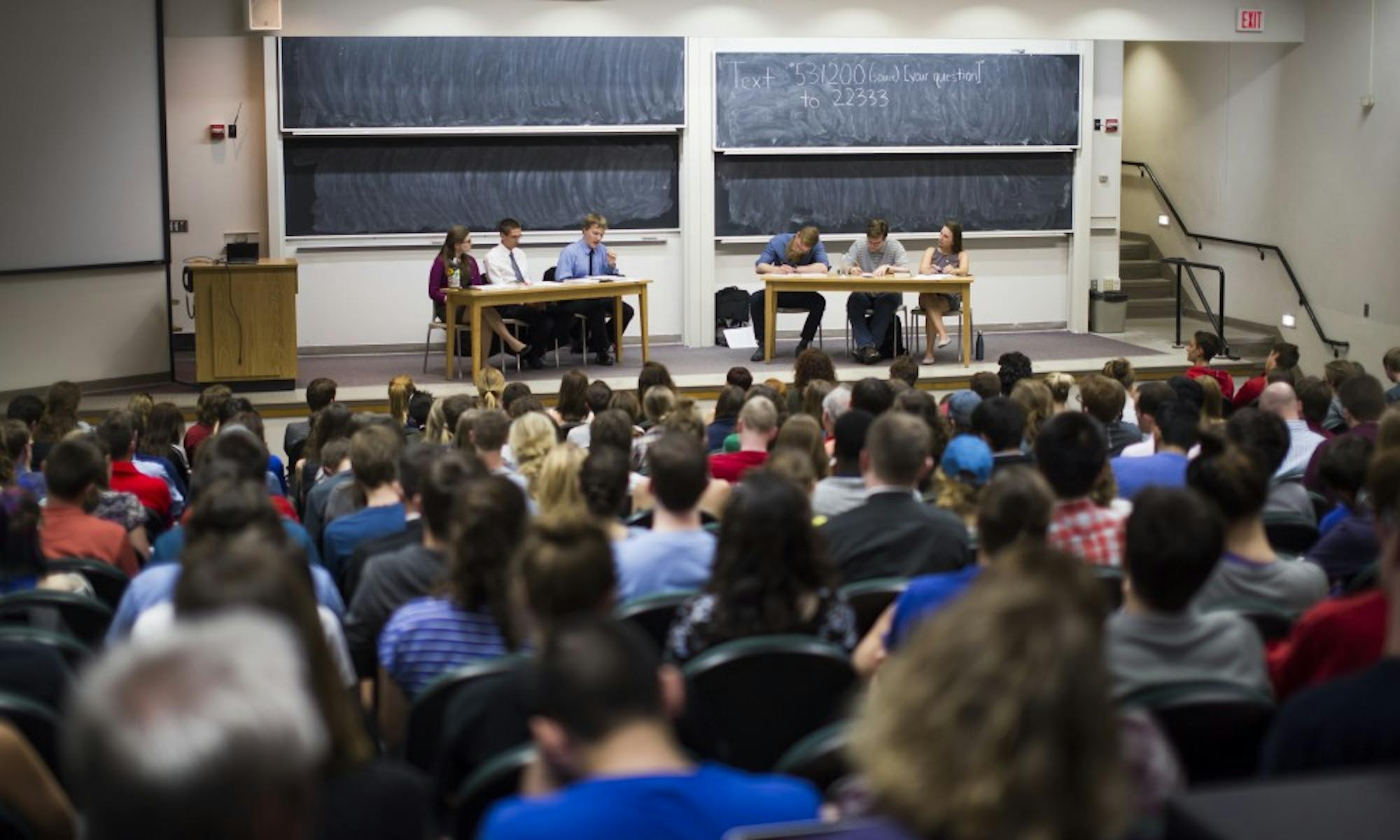 Three members from Badger Catholic and three students from Atheists, Humanists, and Agnostics exchanged arguments about topics such as feminism, science versus religion and abortion.