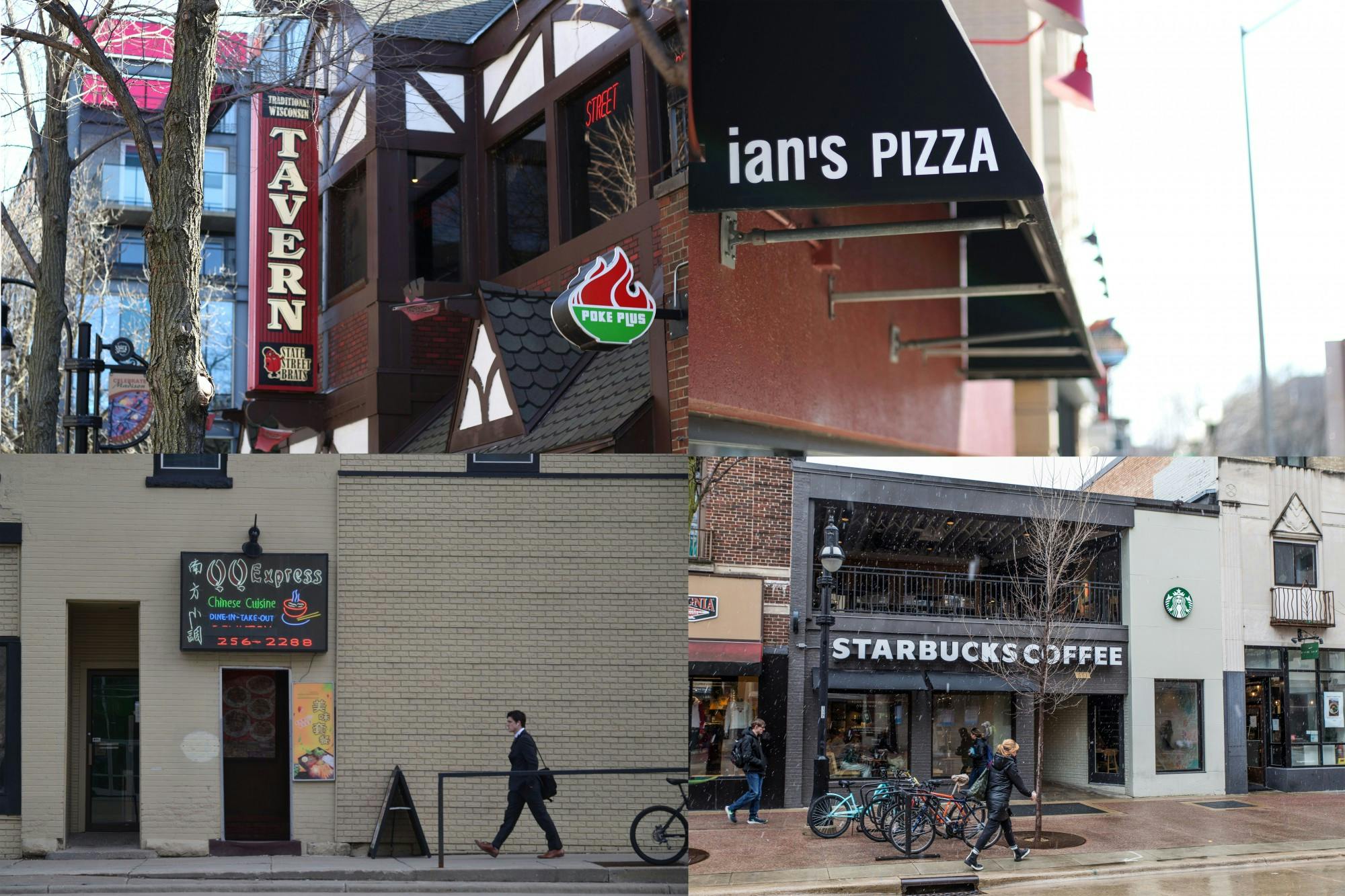 Drake White-Bergey Namita Nair Taylor Wolfram Restaurant Collage Ians Pizza QQ Express State Street Brats Starbucks Forage Kitchen.jpg