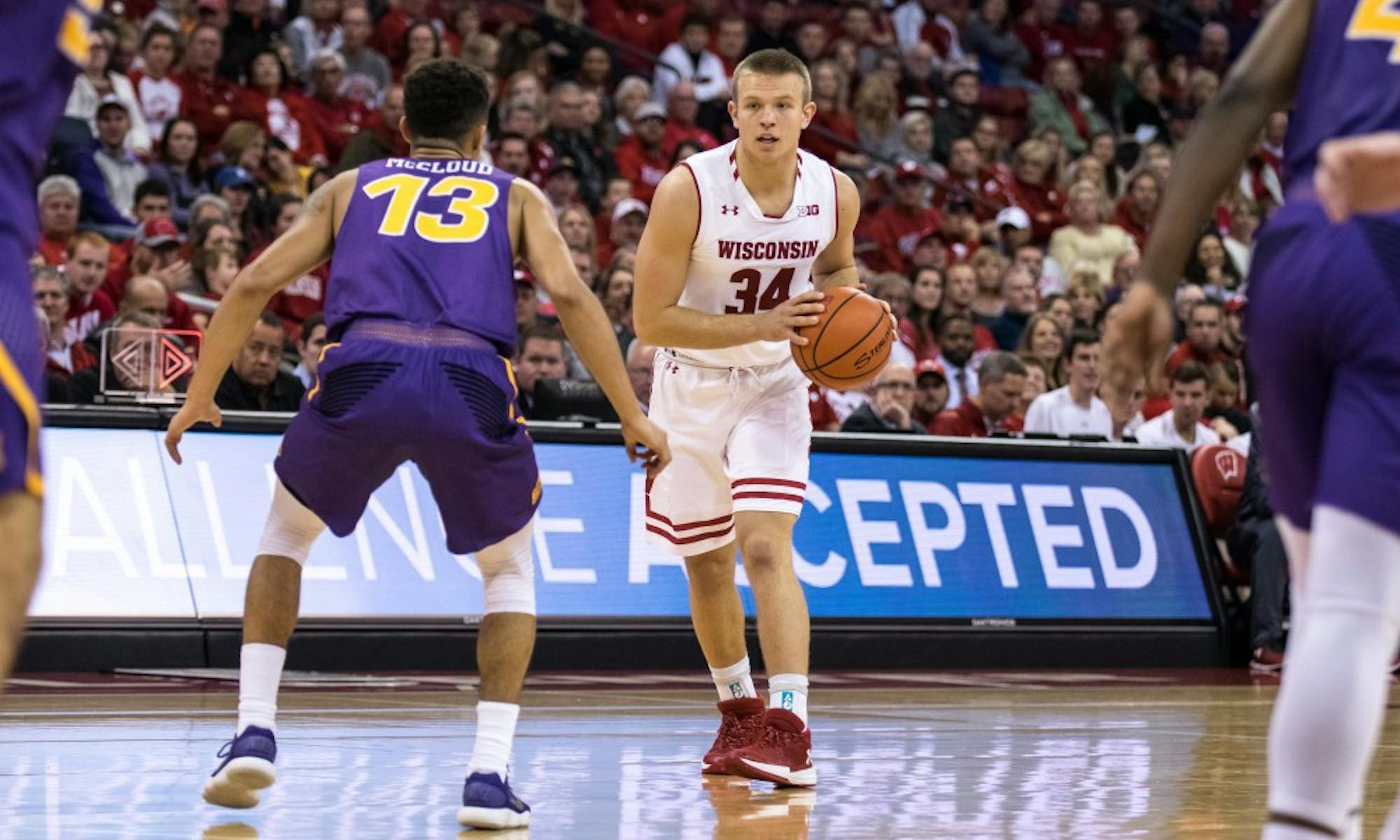 Freshman Brad Davison led the Badgers again, this time poring in a team-high 18 points.