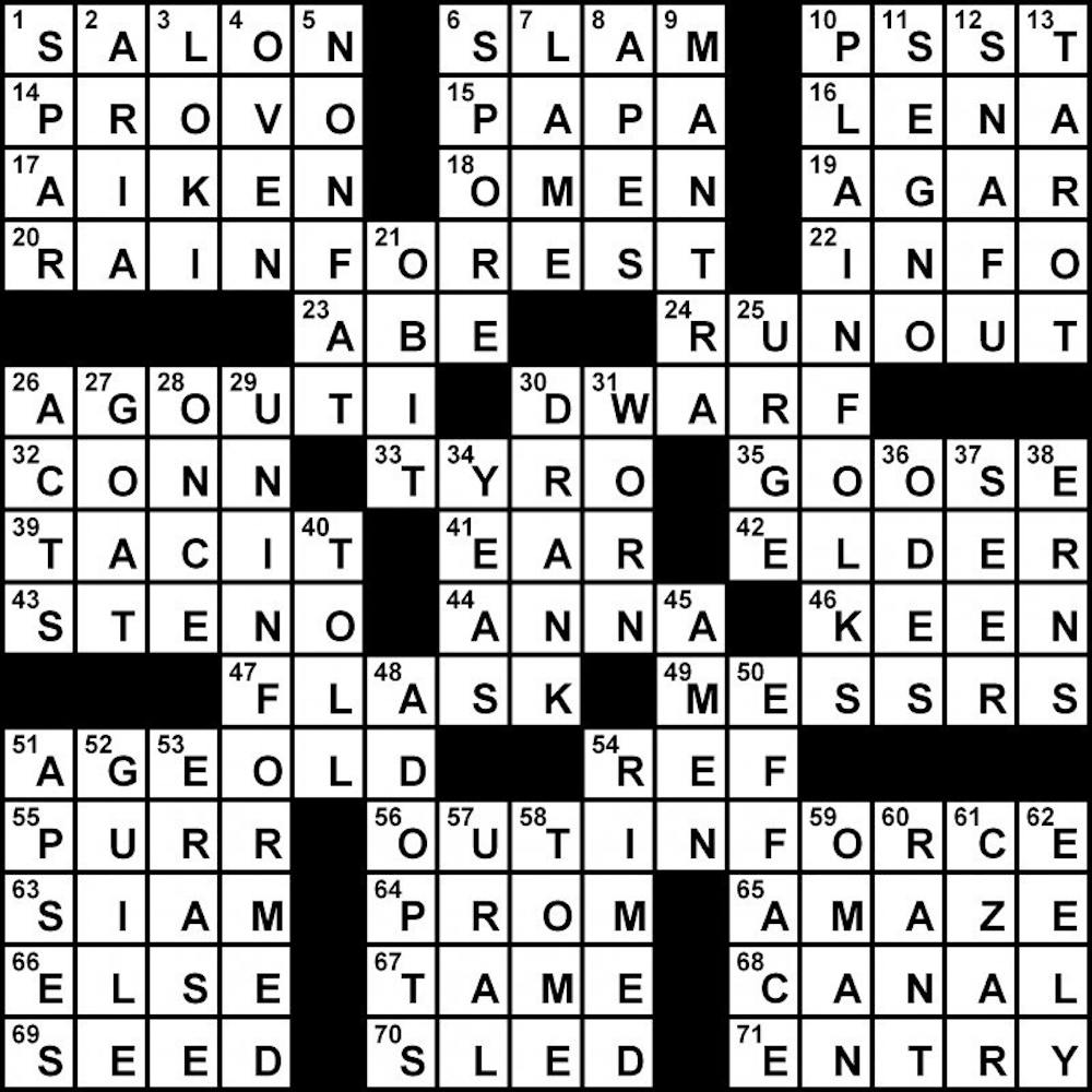 Crossword Solution - 07/16/2012