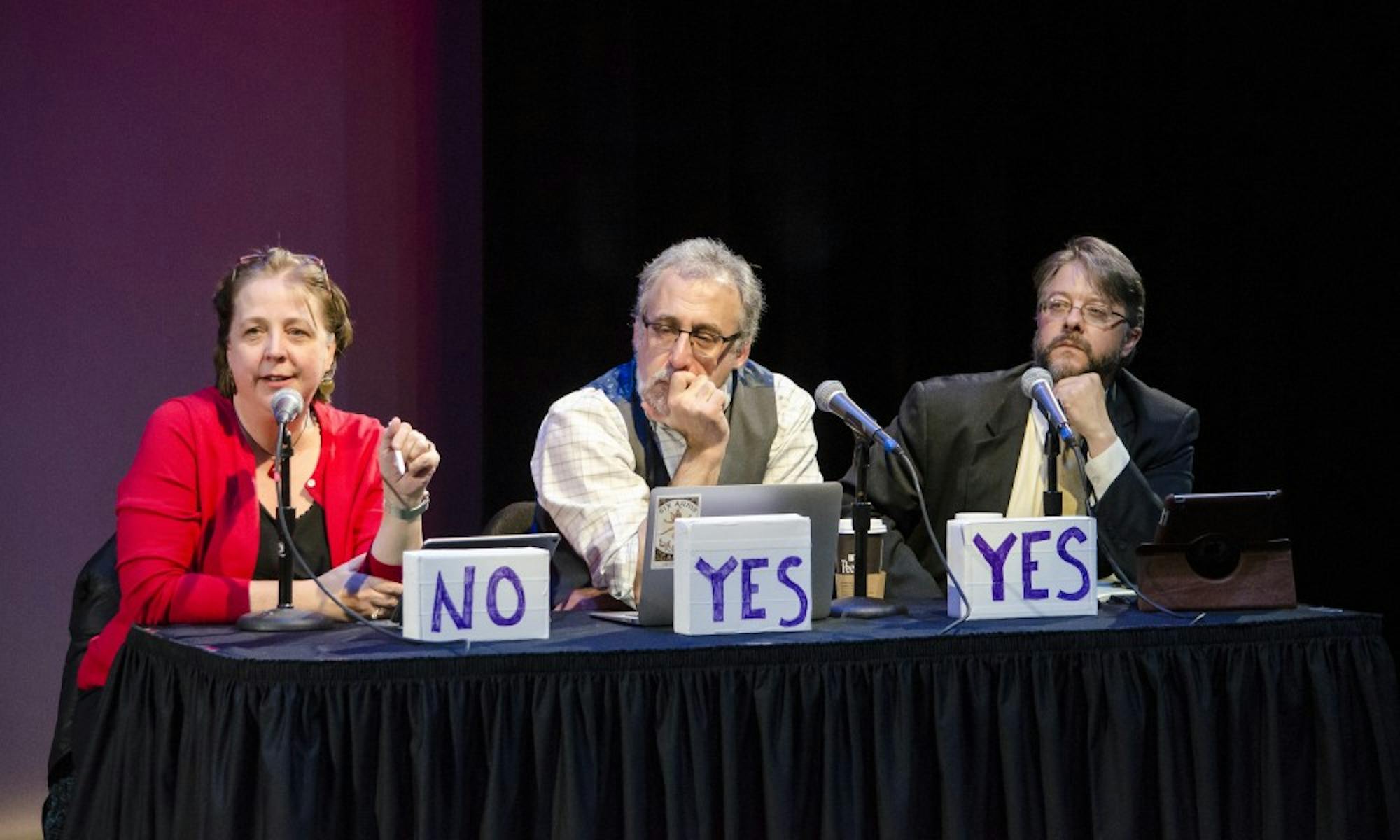 UW-Madison professors Kathleen Culver and Howard Schweber, as well as former Deputy Attorney General of Wisconsin Kevin St. John were featured in the event.