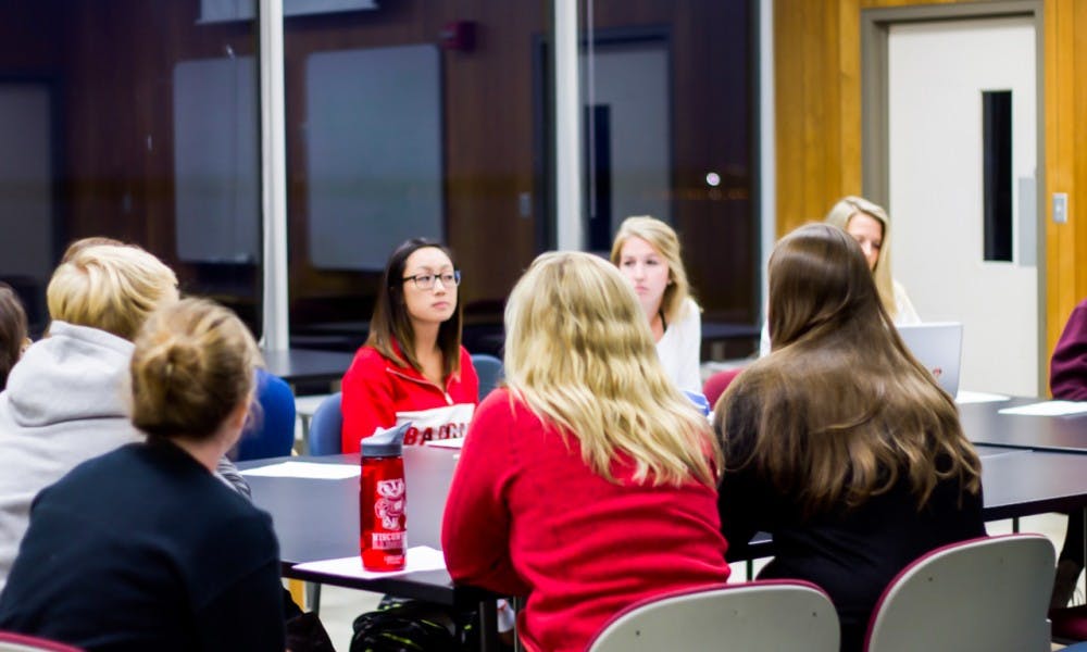 Team One Love UW-Madison led a discussion following a video which addressed dating violence and partner abuse.