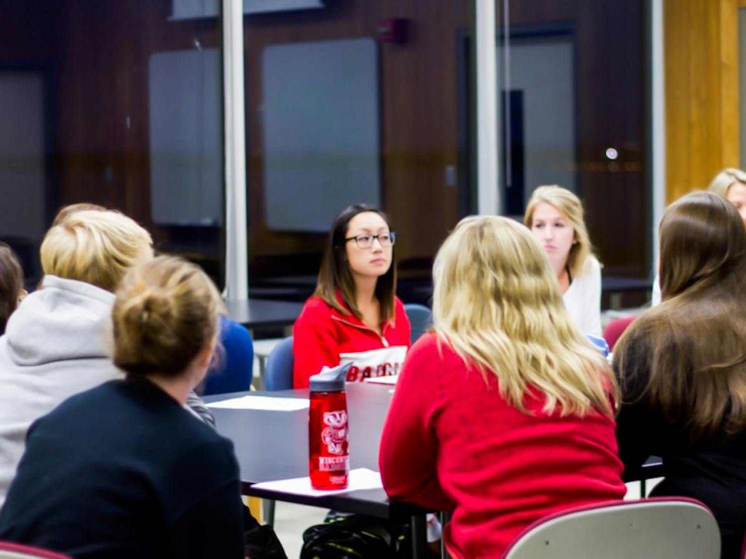 Team One Love UW-Madison led a discussion following a video which addressed dating violence and partner abuse.