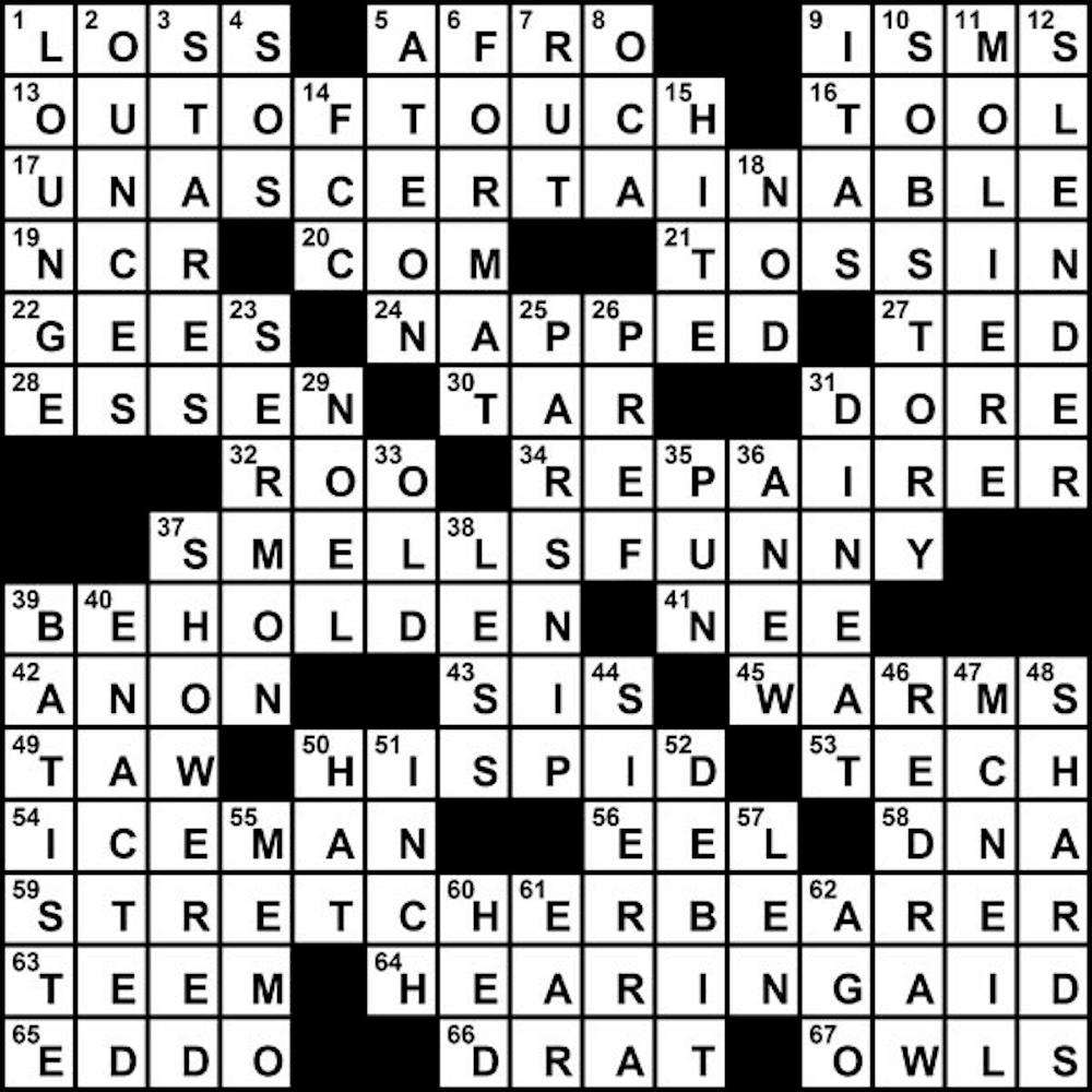 09/11/2009 - Crossword Solution