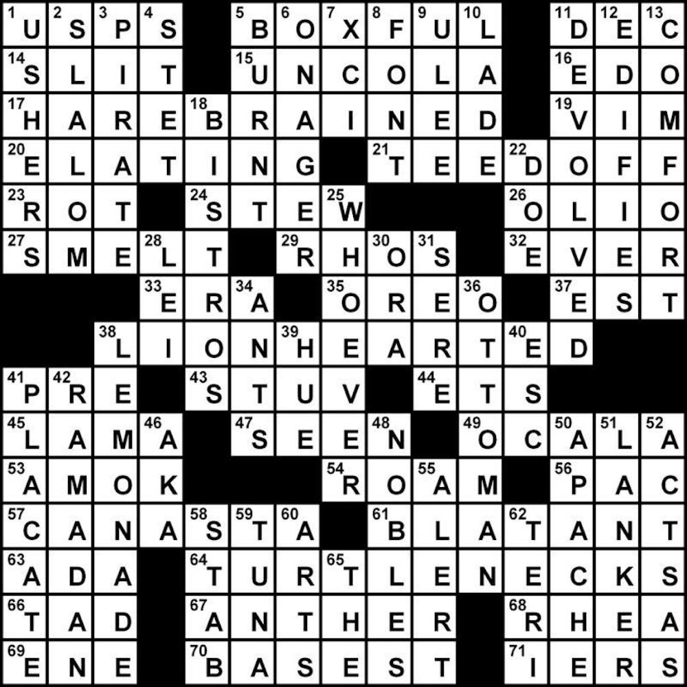 Crossword Solution - 03/11/2013