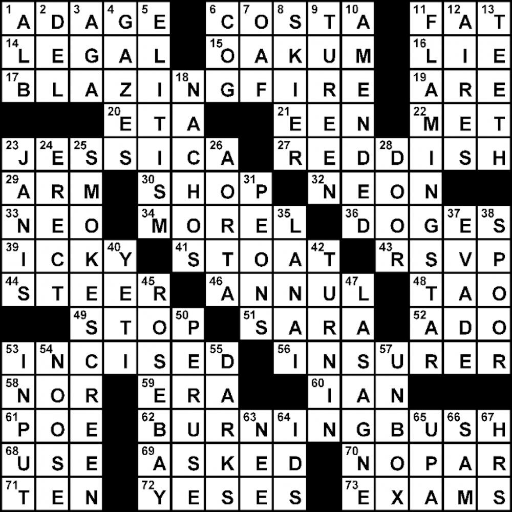 Crossword Solution - 10/15/2012