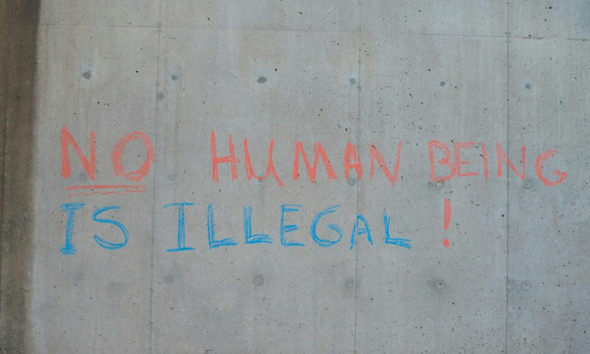 Writing in chalk was recently found on Mosse Humanities Building that sends the same message as the letter calling for UW-Madison to protect undocumented people.&nbsp;