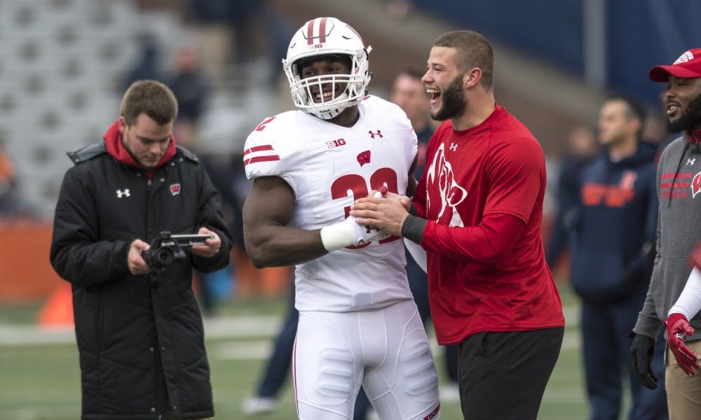 Leon Jacobs (left) and Jack Cichy (right) both performed well at Wisconsin's pro day on Wednesday.&nbsp;