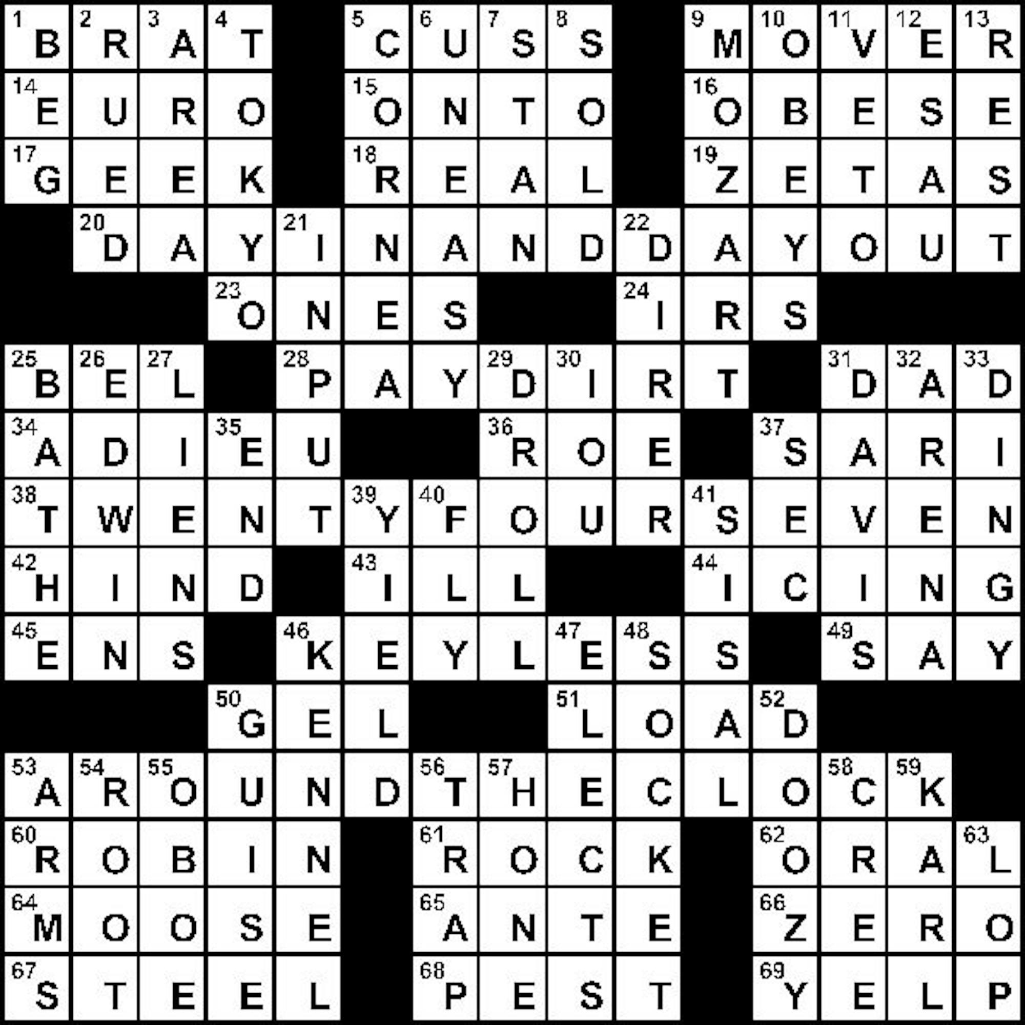 09/08/2009 - Crossword Solution