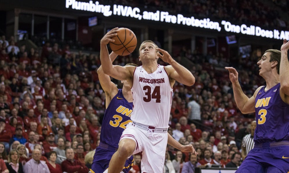 Freshman guard Brad Davison led the Badgers with 19 points in its win over Milwaukee.&nbsp;