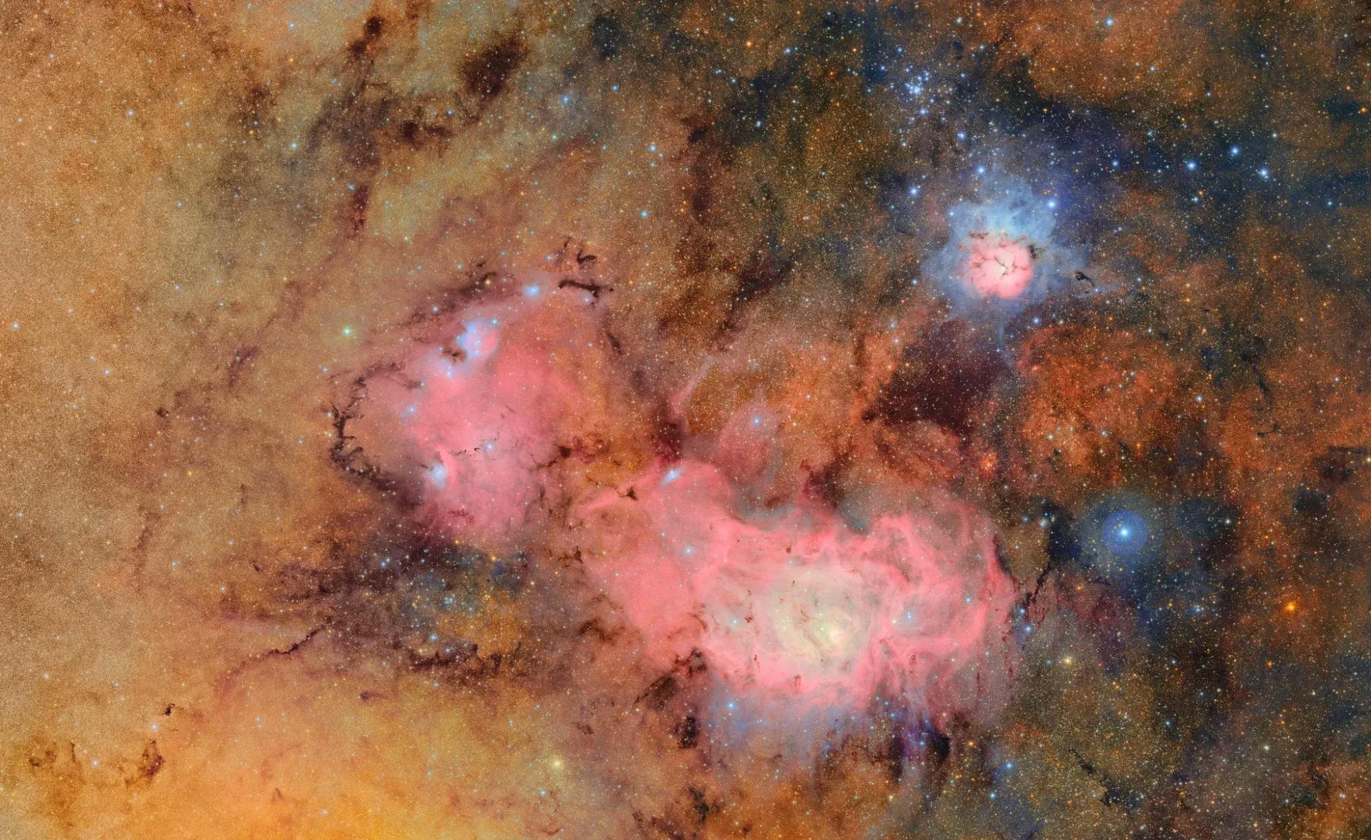 Trifid and Lagoon nebulas_NSF–DOE Vera C. Rubin Observatory