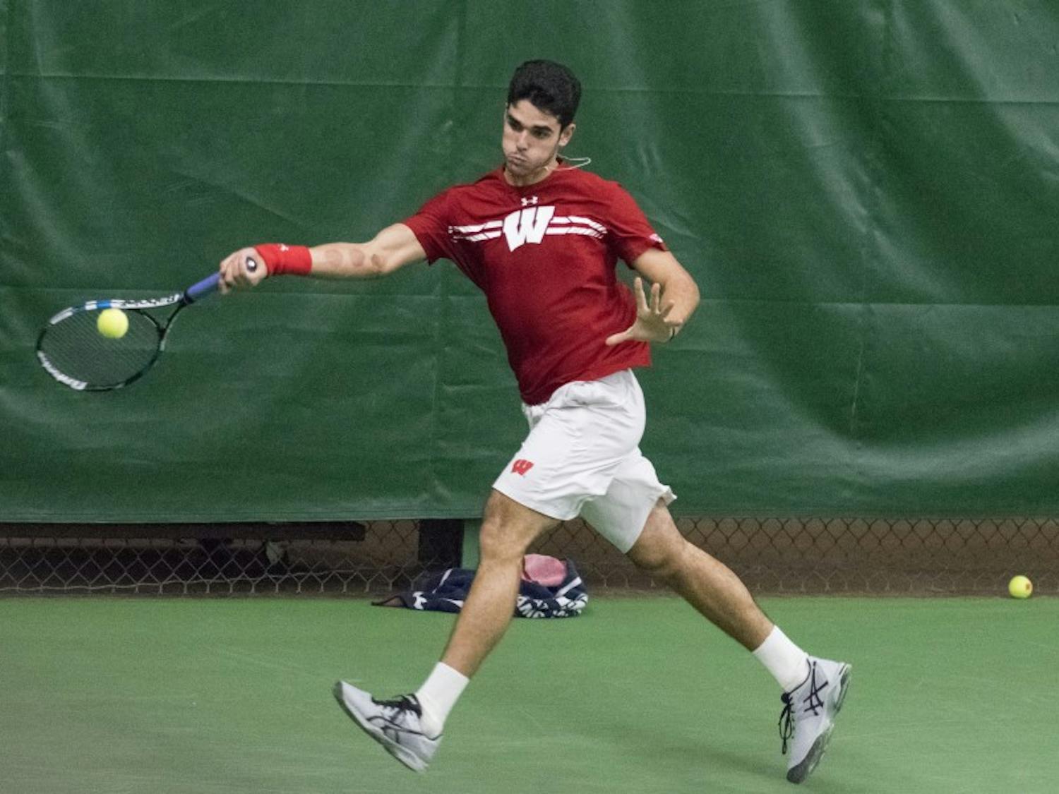 Wisconsin men's tennis picked up its first conference win and first road win of the season Saturday at Nebraska.&nbsp;