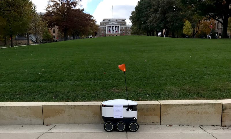 Food delivery robots can now be seen on the north end of campus, delivering dining hall food to students, faculty and staff.