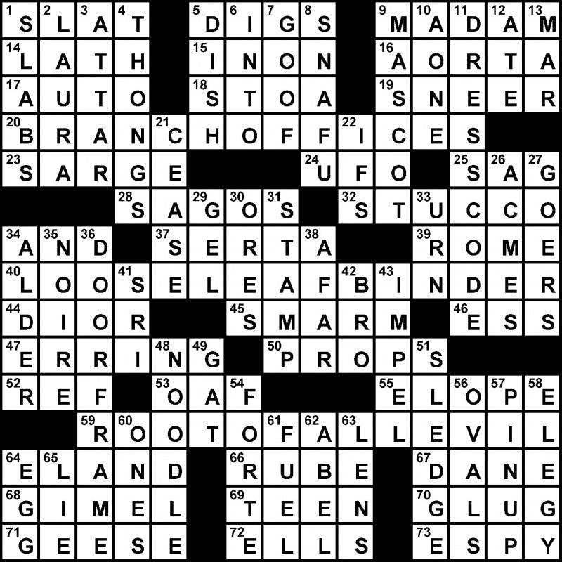 02/18/2011 - Crossword Solution