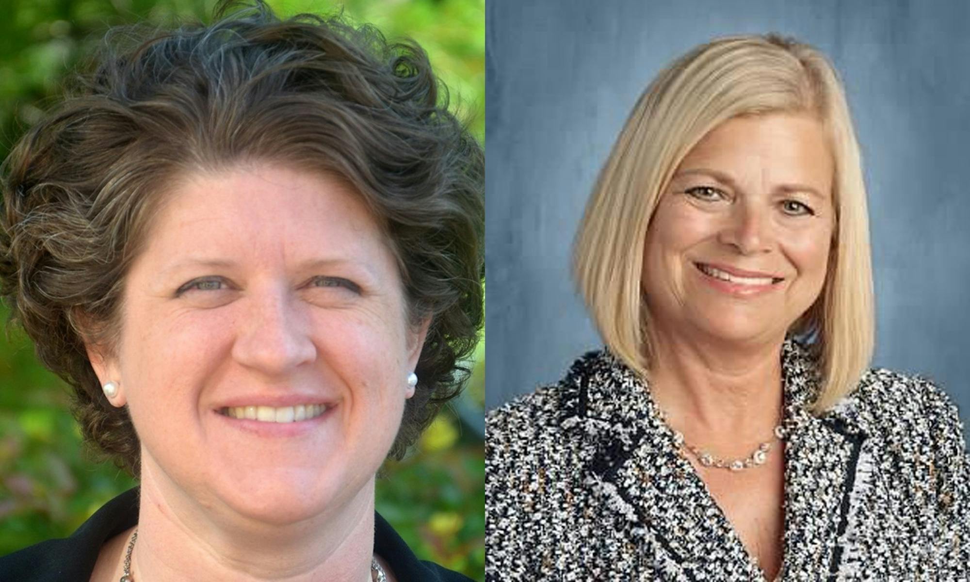 Side by side photo of Wisconsin Superintendent candidates, Jill Underly and Deborah Kerr.