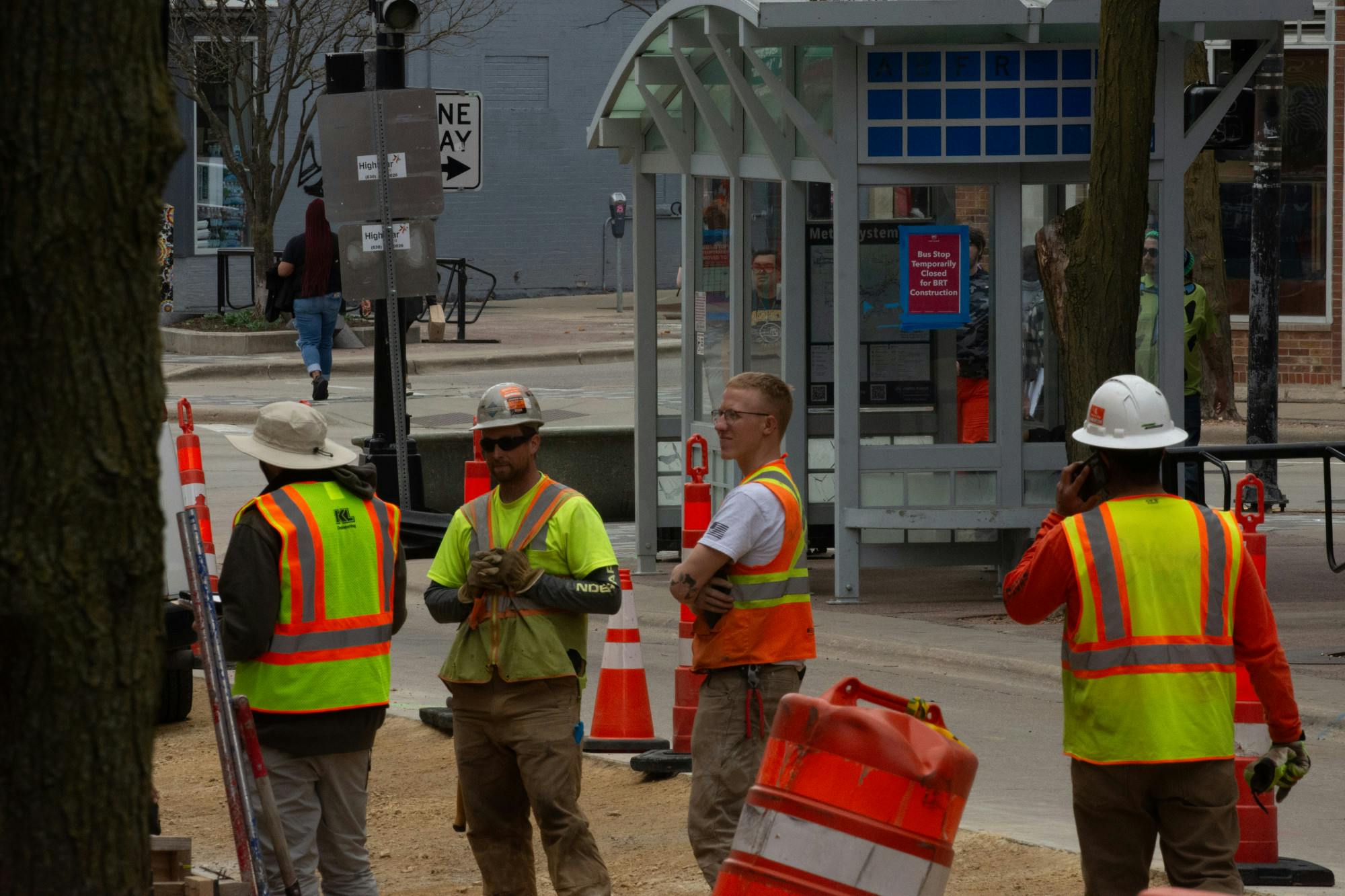 Construction for BRT on 100 block state street