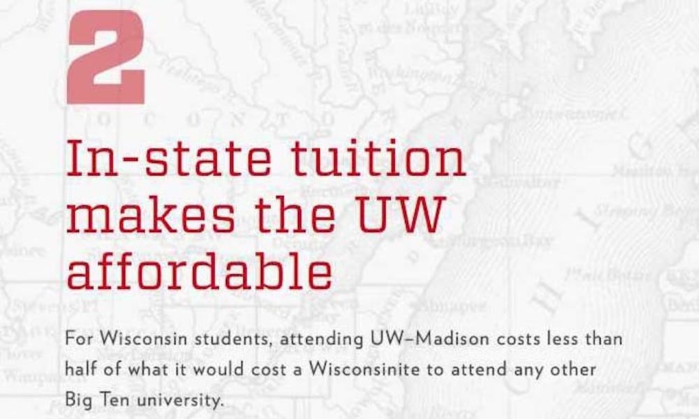 One ad in the “Mythbuster” campaign highlights why in-state tuition can benefit Wisconsin residents.