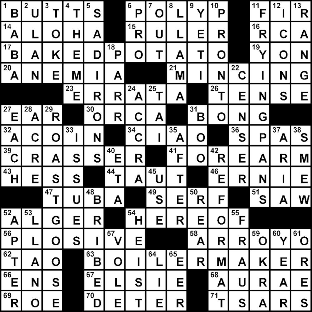 Crossword Solution - 12/03/2013