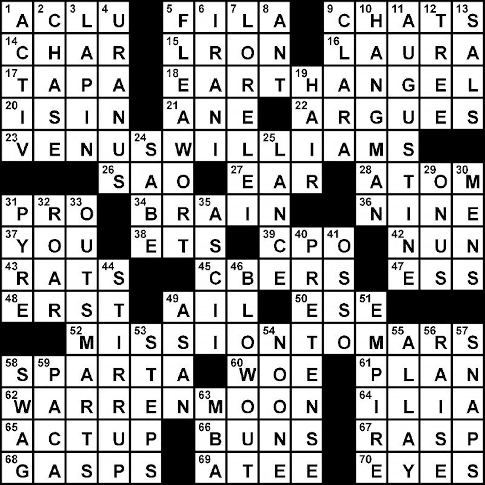 Crossword Solution - 12/09/2011