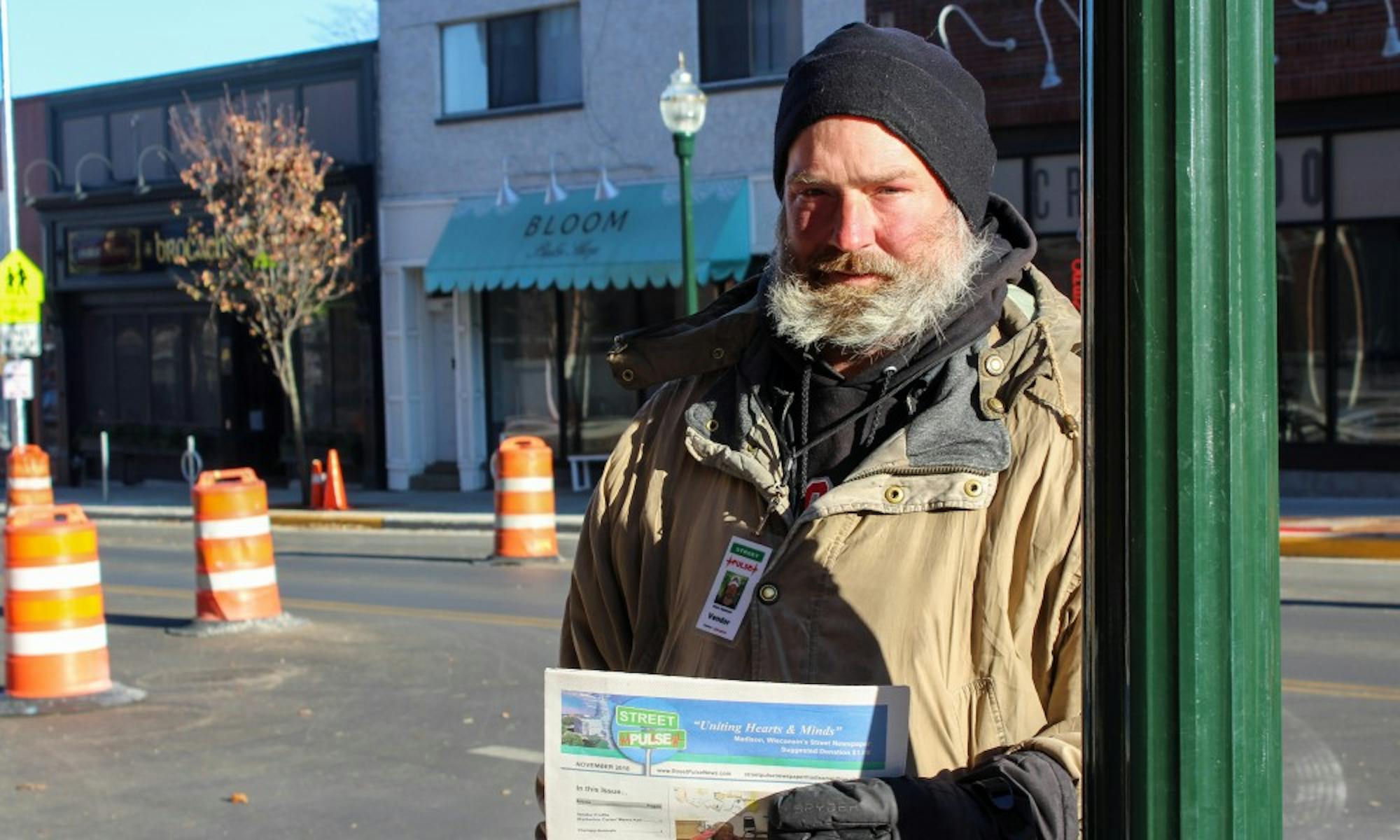 Chris Hubbard has been selling Street Pulse Newspaper for five of his eight and a half years living on the street.&nbsp;