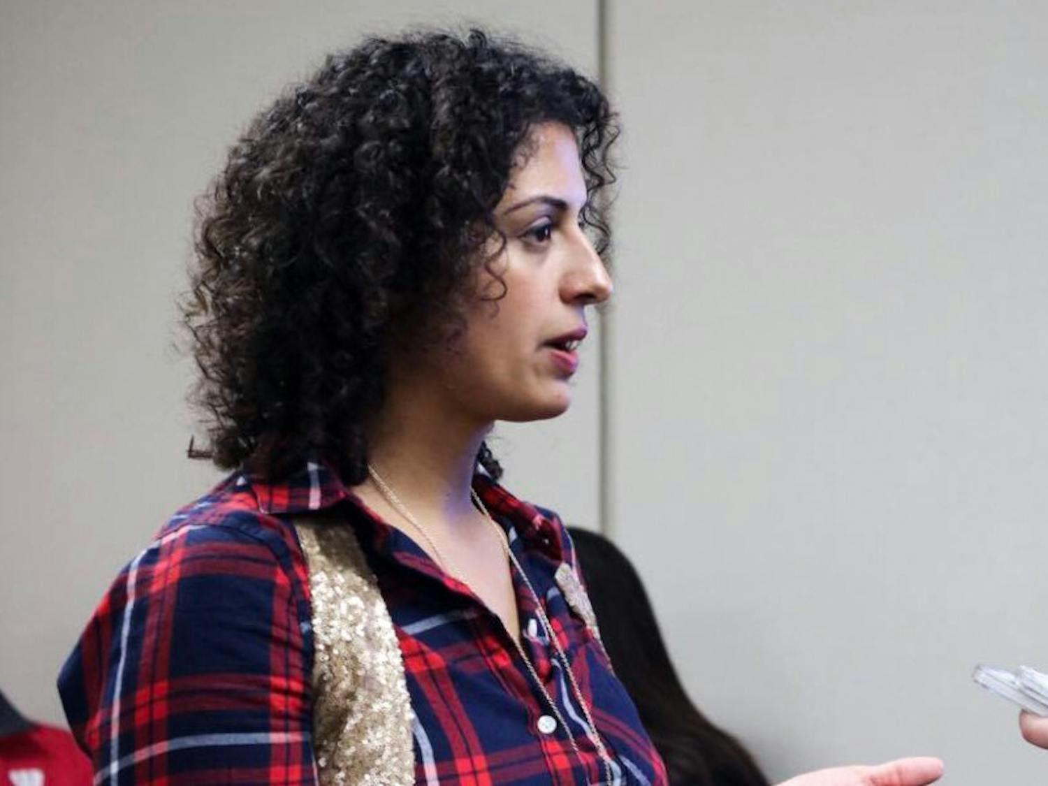 Chican@ and Latinx Advisor Rachelle Eilers prompted discussion about forming a stronger Latinx community on UW-Madison’s campus at a town hall meeting.