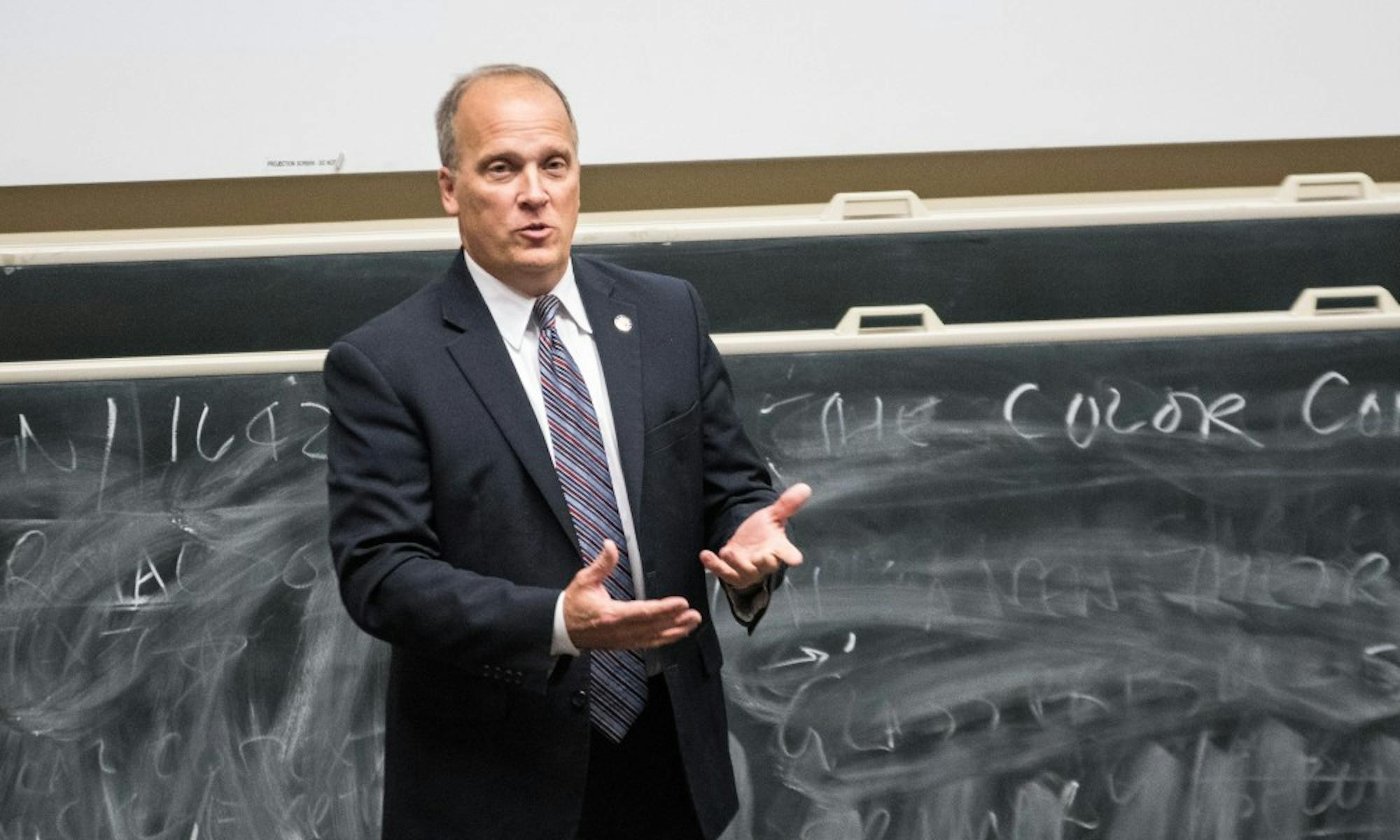 State Attorney General Brad Schimel came to campus Tuesday to speak with College Republicans.