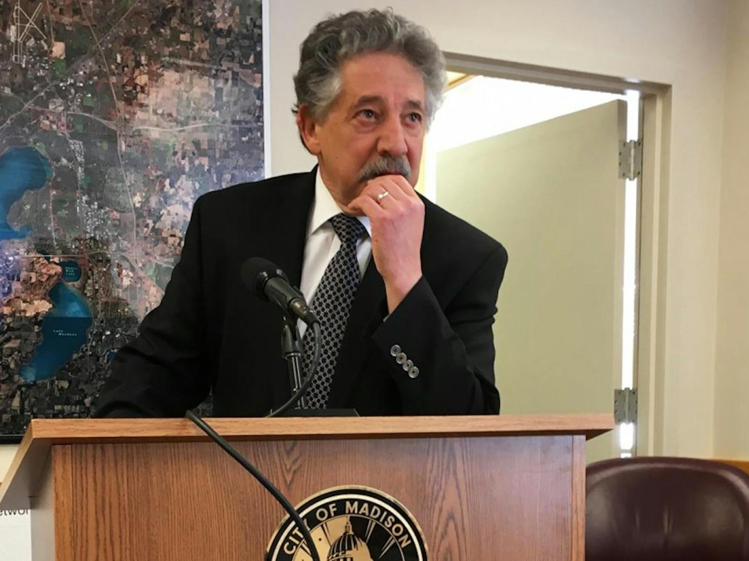 Mayor Paul Soglin held a press conference after Alders Mark Clear and David Ahrens announced the reforms Tuesday.