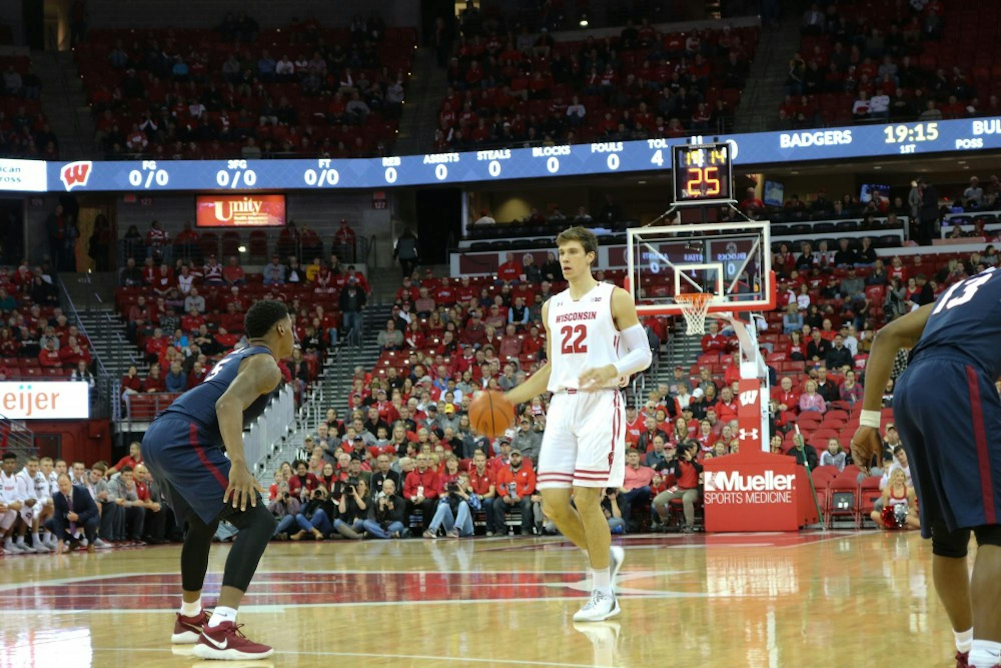 Ethan Happ was the most efficient Badger against Virginia, but he only took nine shots and struggled rebounding.