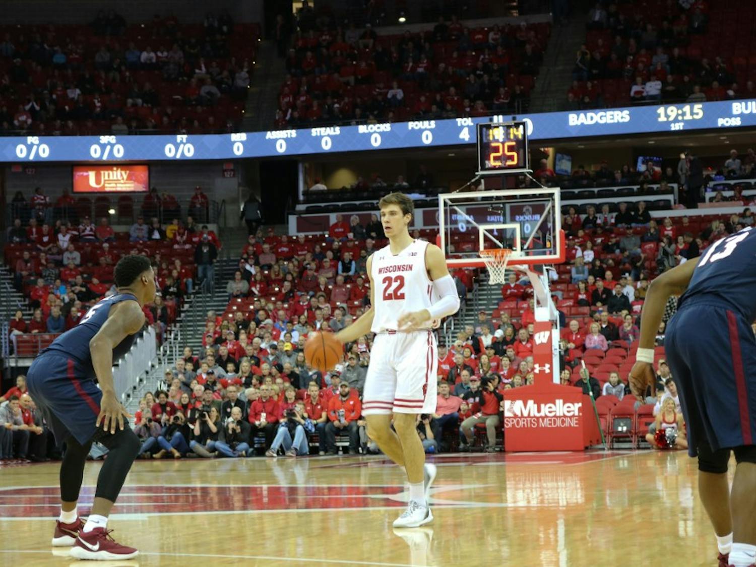 Ethan Happ was the most efficient Badger against Virginia, but he only took nine shots and struggled rebounding.