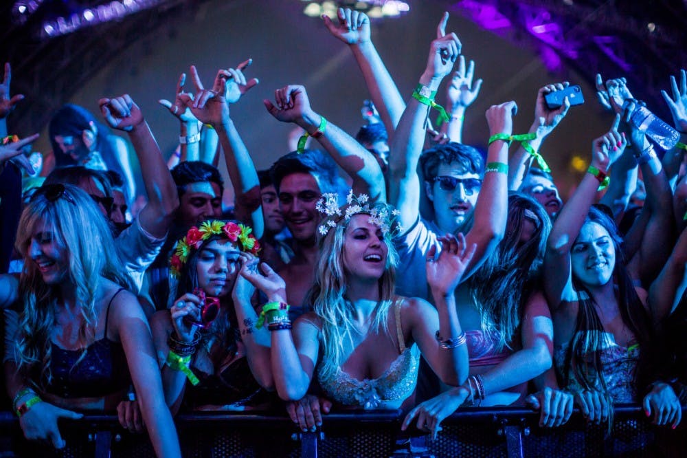 Coachella attendees enjoy contemporary music and extensive water consumption.
