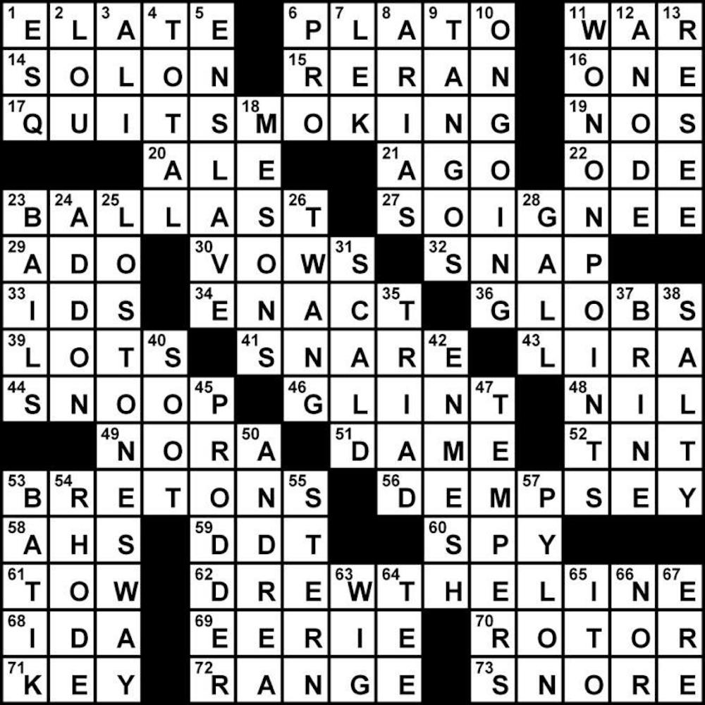 Crossword Solution - 01/29/2013