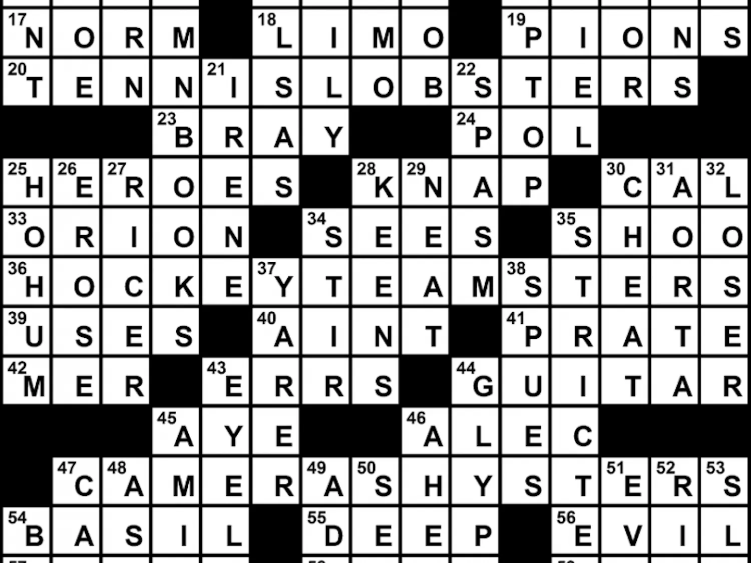 01/28/2010 - Crossword Solution