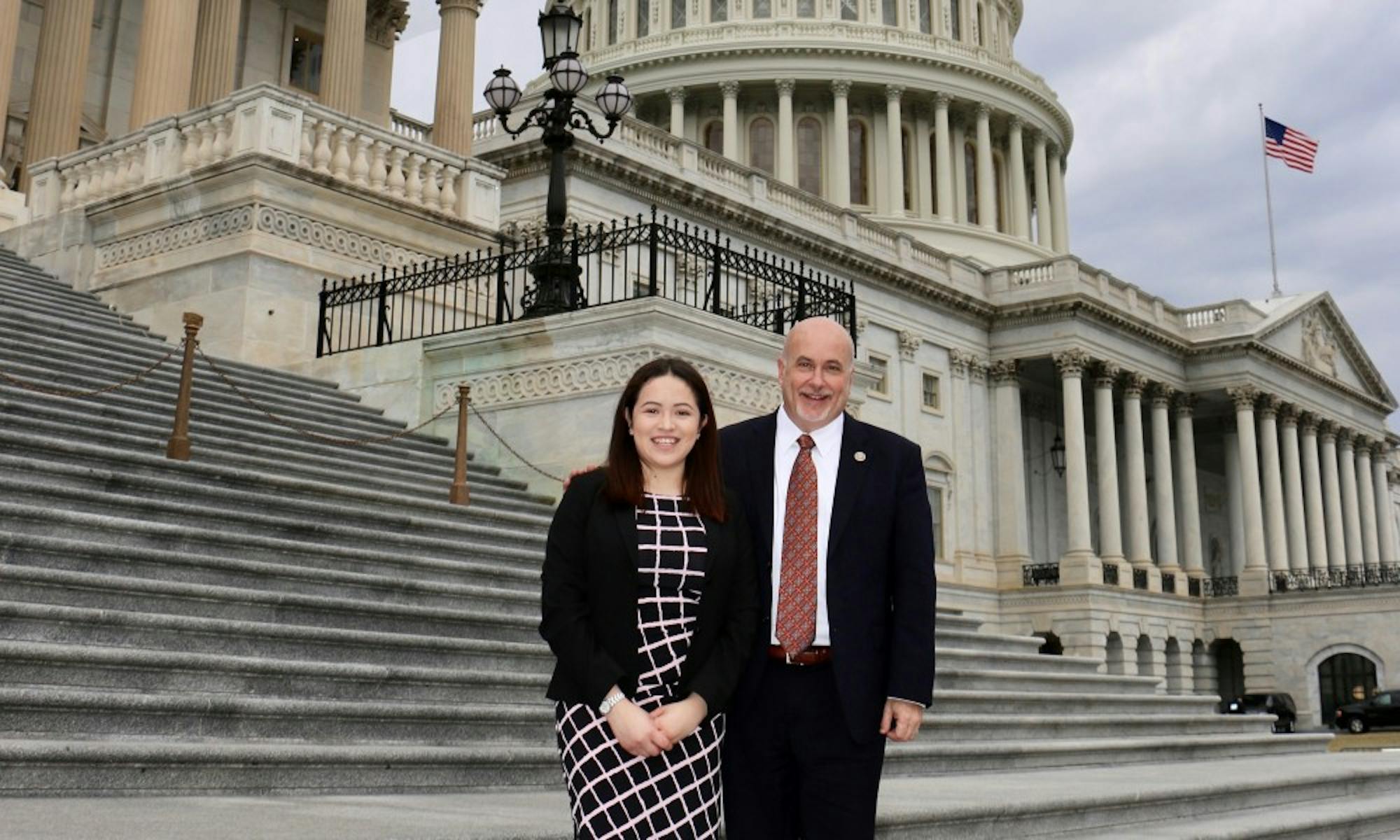 Edgewood College freshman and DREAMer Lupe Salmeron (left) accompanied U.S. Rep. Mark Pocan, D-Wis., (right) to President Donald Trump’s congressional address Tuesday night to represent the millions of undocumented students and young adults who could be affected by his agenda.