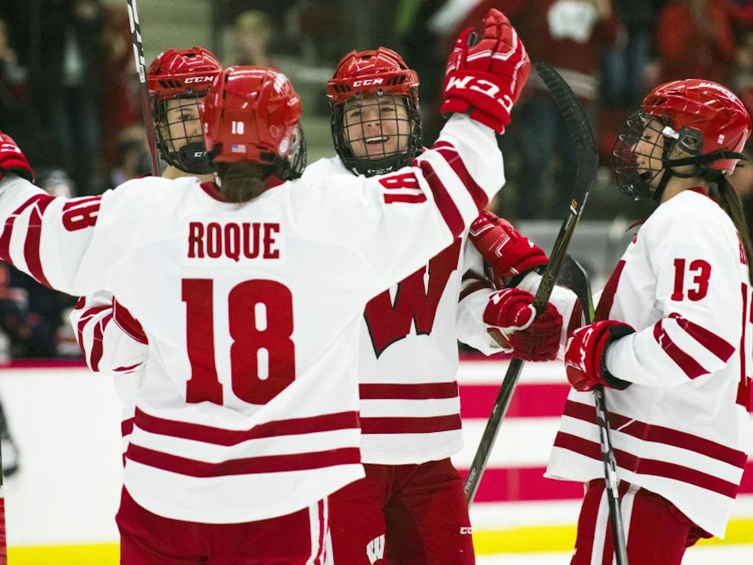Wisconsin's second line — junior Abby Roque and freshmen Britta Curl and Sophie Shirley — lead the way with three goals against Syracuse.