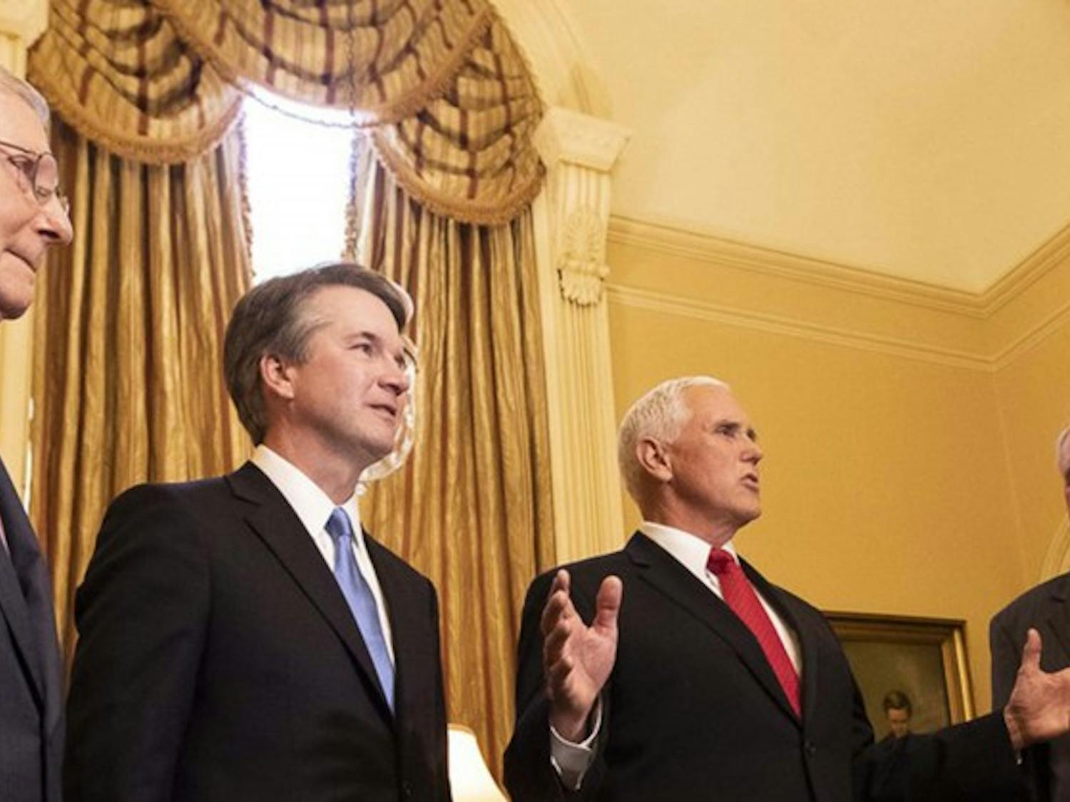 The controversies surrounding Brett Kavanaugh (second from left) and his past are too serious to allow his appointment to the Supreme Court.