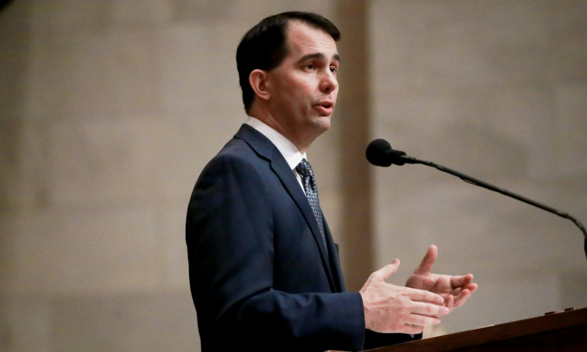 Gov. Scott Walker, who has not said whether he supports the Republicans health care overhaul bill, said Wednesday that future Medicaid reforms are promising.