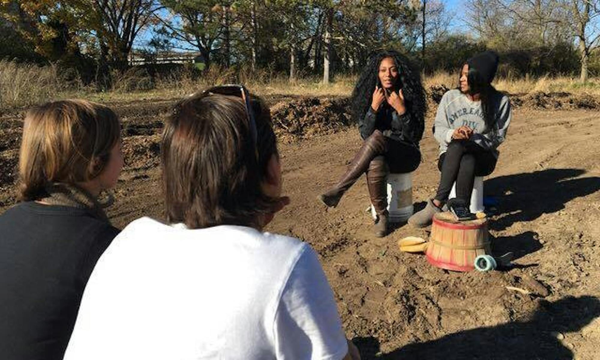 Nyal Mueenuddinn and Mattie Naythons interviewed subjects for their film "Break the Cycle," a documentary they created for a course that focuses on the connections between food insecurity and racial inequality.