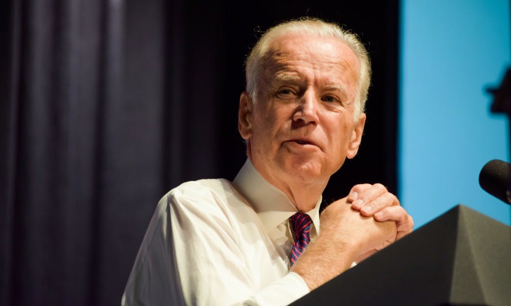 Vice President Joe Biden rallied a crowd of over 1,100 Friday at the Orpheum Theater in Madison.