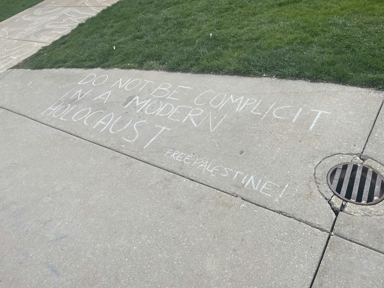 Chalk on LIbrary Mall