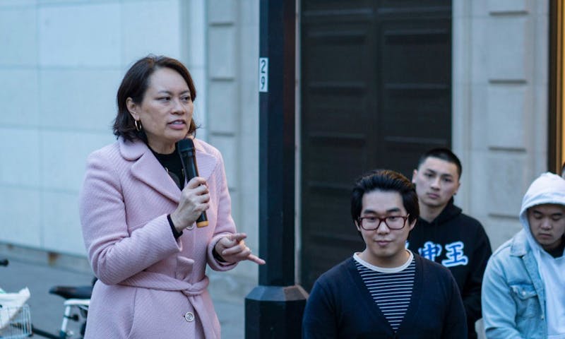 UW-Madison Asian American Studies Program faculty host teach-in outside the Overture after “Miss Saigon” panel canceled. 
