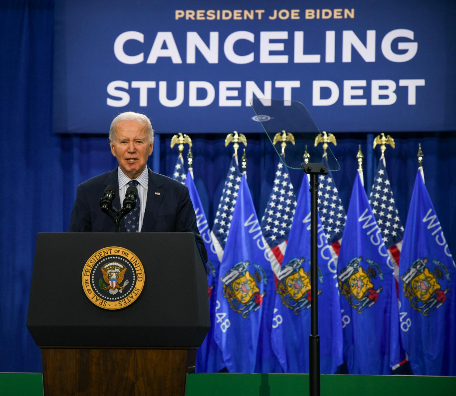 PHOTOS: President Joe Biden unveils new student loan forgiveness measures in Madison visit
