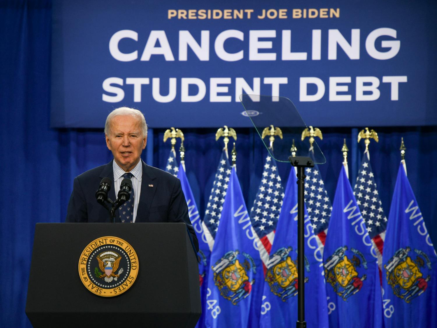 PHOTOS: President Joe Biden unveils new student loan forgiveness measures in Madison visit