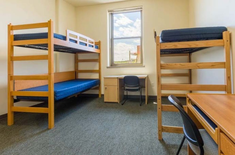 An empty residence hall room at the University of Wisconsin-Madison.