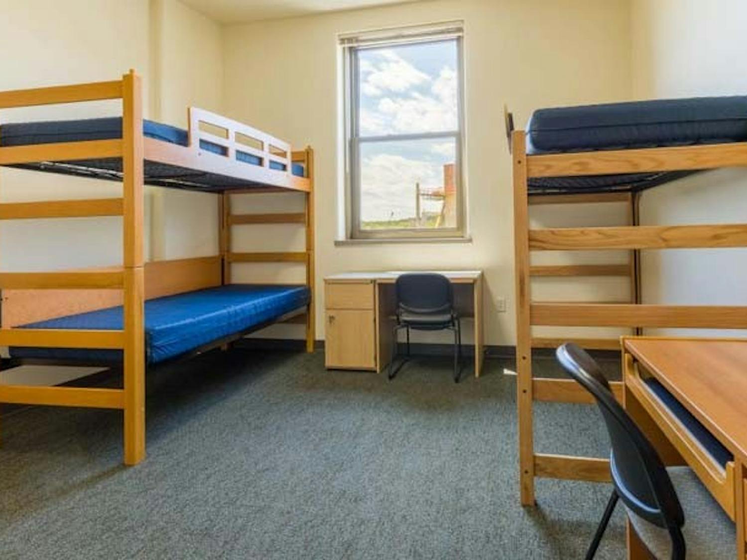 An empty residence hall room at the University of Wisconsin-Madison.
