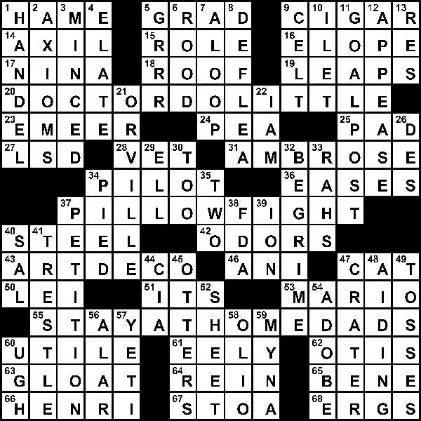 09/18/2009 - Crossword Solution